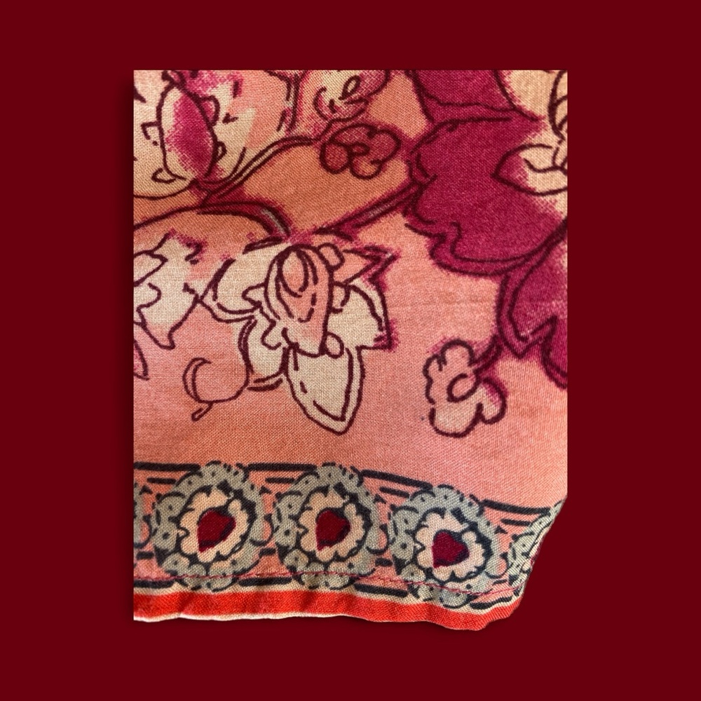 Beachlunchlounge Boho Floral Peasant Tunic Blouse Pink Multicolor Women’s M - Picture 3 of 7